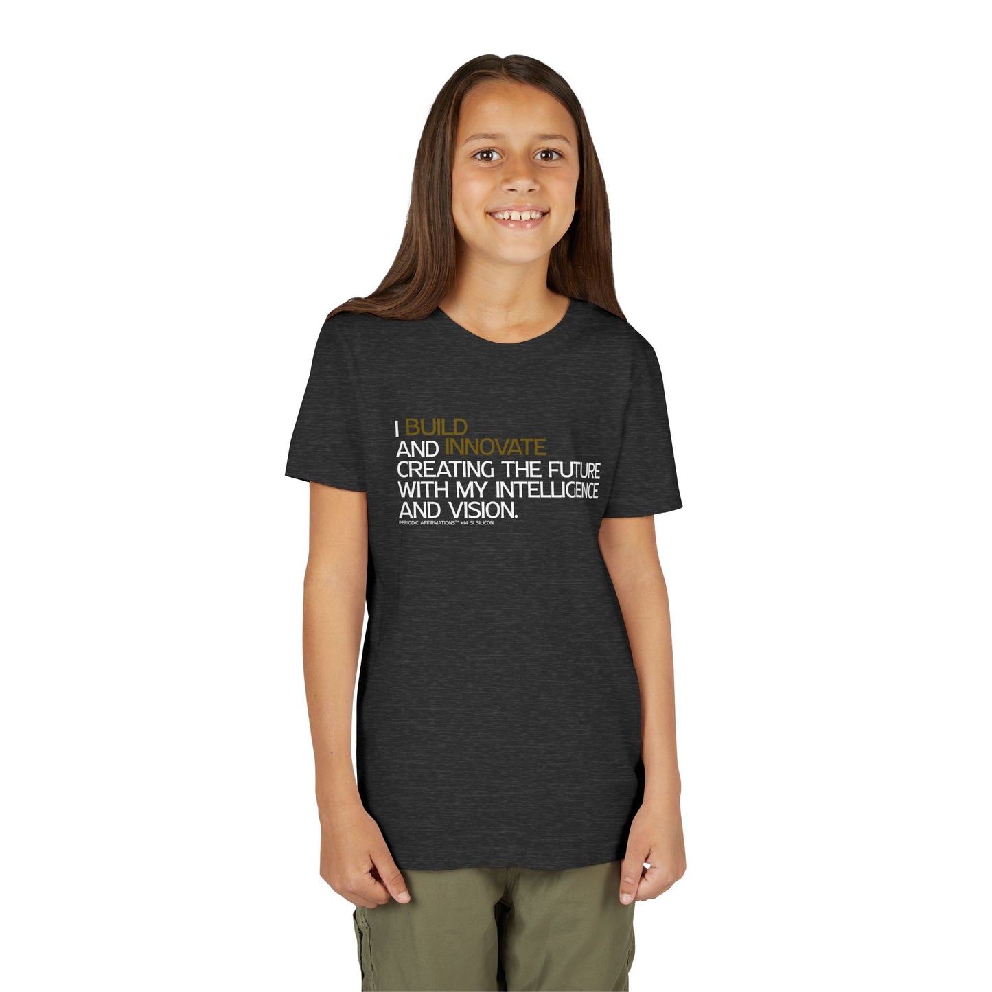 Periodic Affirmations™ Youth T-Shirt (V2) Element 14 Si Silicon