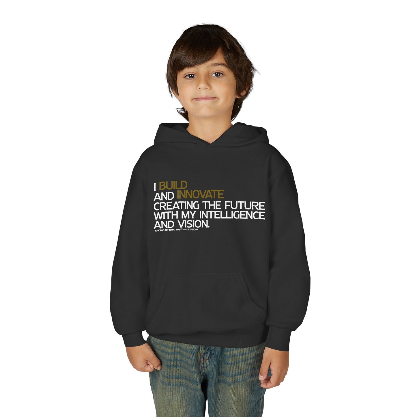 Periodic Affirmations™ Youth Hoodie (V2) Element 14 Si Silicon