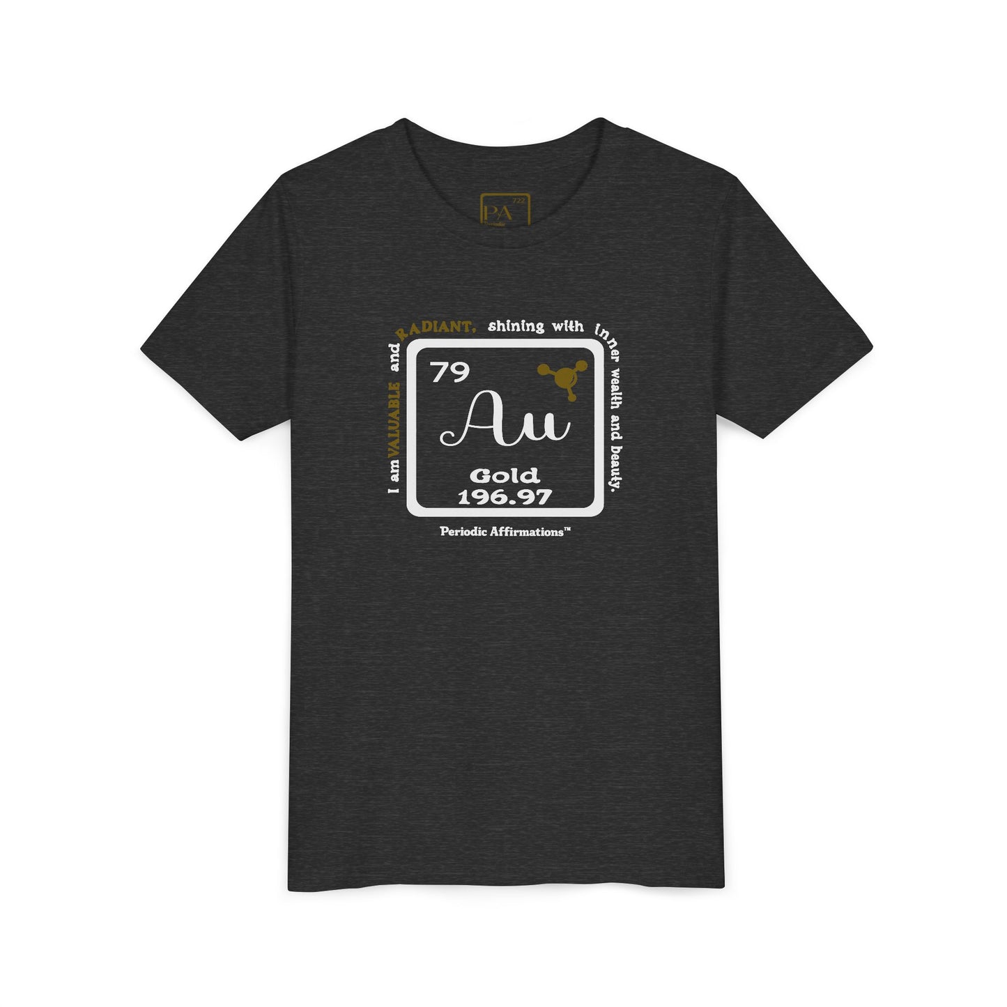Periodic Affirmations™ Youth T-Shirt Element 79 Au Gold