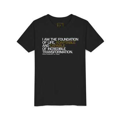 Periodic Affirmations™ Youth T-Shirt (V2) Element 6 C Carbon