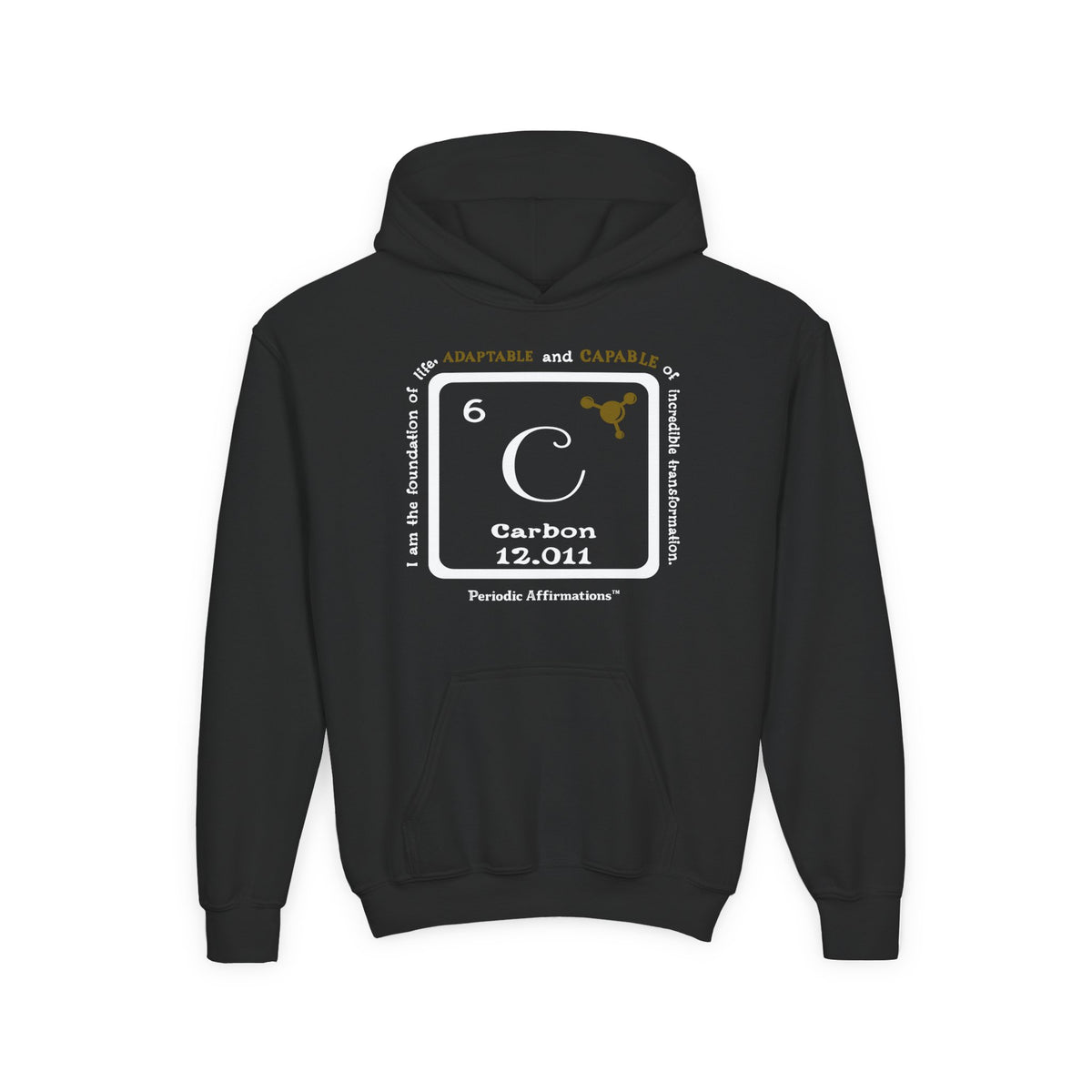6 C Carbon Affirmation Youth Hoodie