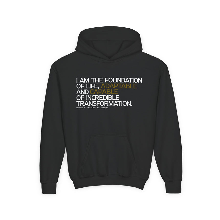 6 C Carbon Affirmation Youth Hoodie (V2)