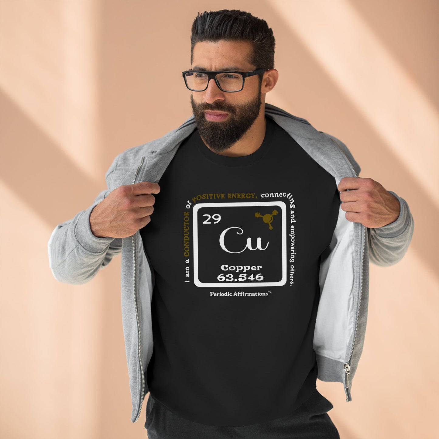 Periodic Affirmations™ Sweatshirt Element 29 Cu Copper