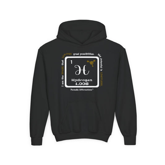 Periodic Affirmations™ Youth Hoodie Element 1 H Hydrogen