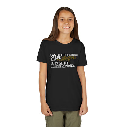 Periodic Affirmations™ Youth T-Shirt (V2) Element 6 C Carbon