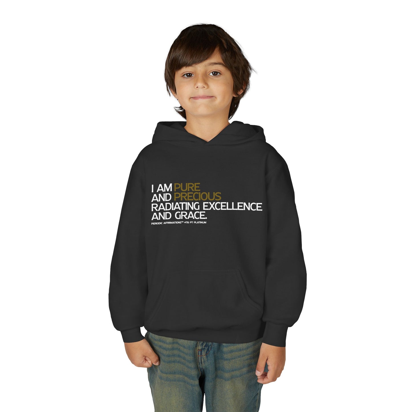 Periodic Affirmations™ Youth Hoodie (V2) Element 78 Pt Platinum