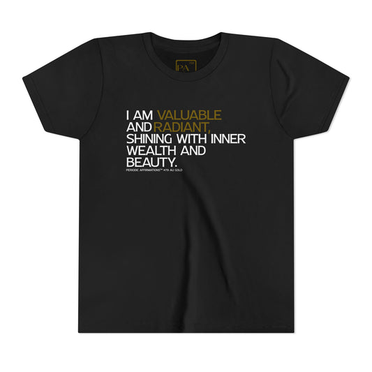 Periodic Affirmations™ Youth T-Shirt (V2) Element 79 Au Gold
