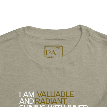 Periodic Affirmations™ Toddler T-Shirt (V2) Element 79 Au Gold