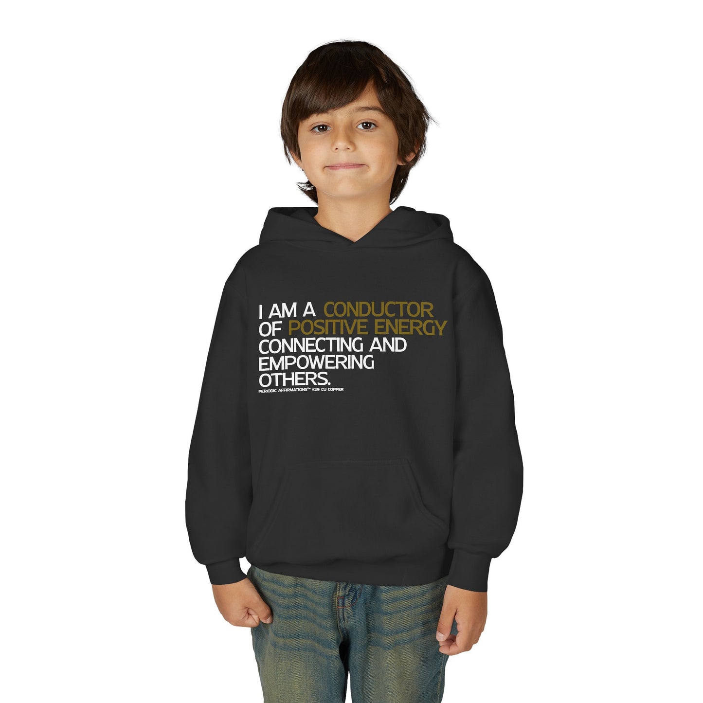 Periodic Affirmations™ Youth Hoodie (V2) Element 29 Cu Copper