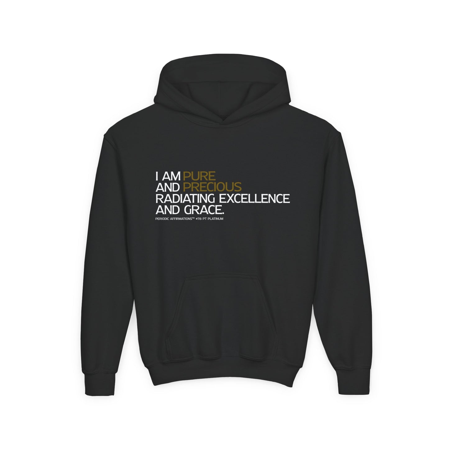 Periodic Affirmations™ Youth Hoodie (V2) Element 78 Pt Platinum