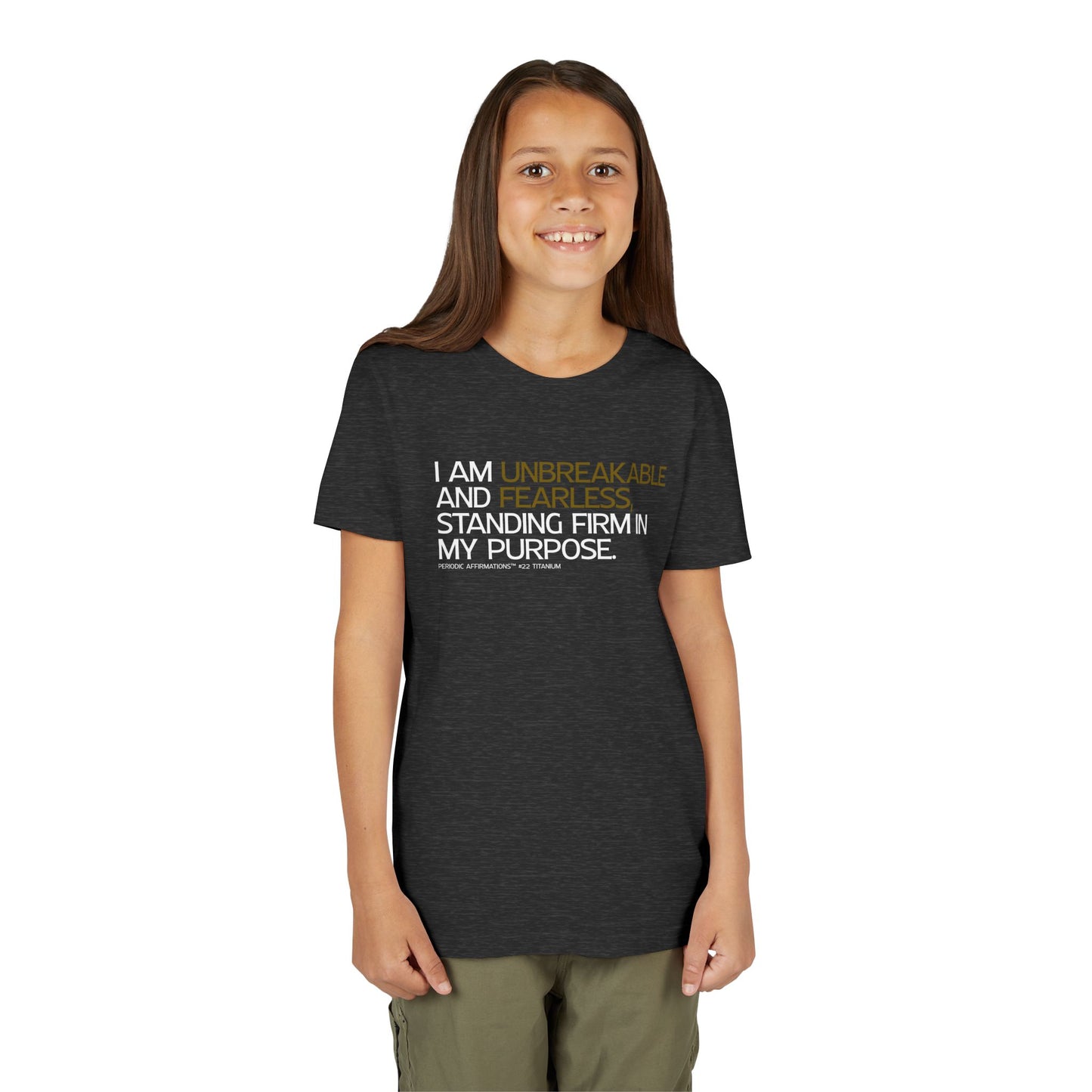 Periodic Affirmations™ Youth T-Shirt (V2) Element 22 Ti Titanium