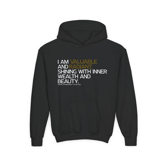 Periodic Affirmations™ Youth Hoodie (V2) Element 79 Au Gold