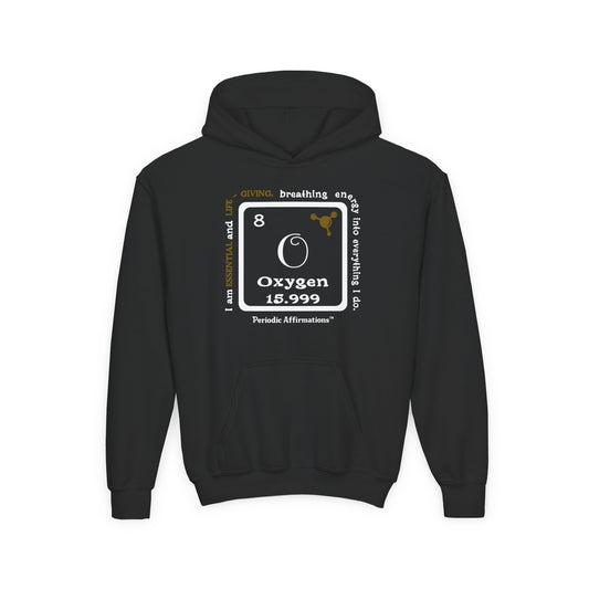Periodic Affirmations™ Youth Hoodie Element 8 O Oxygen