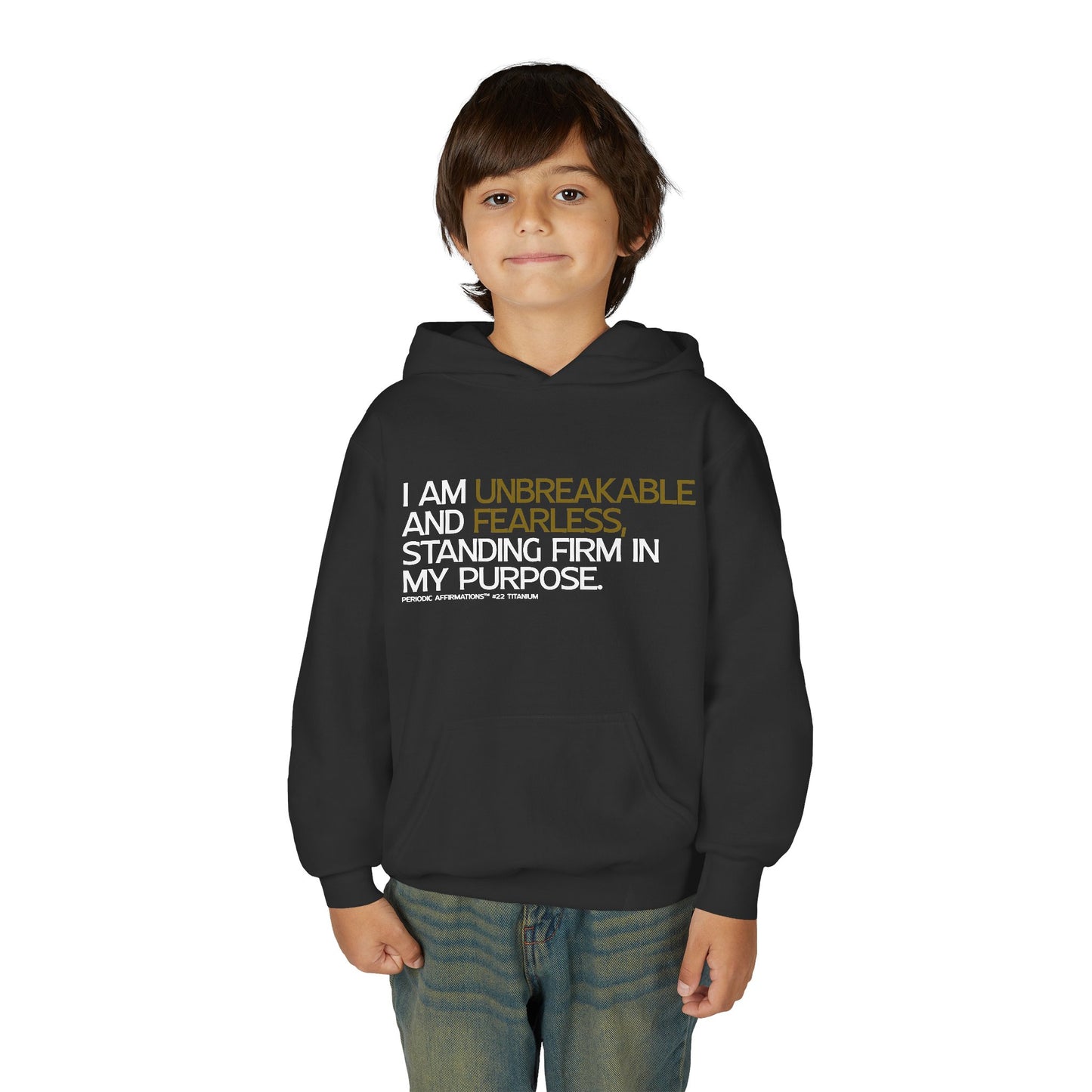 Periodic Affirmations™ Youth Hoodie (V2) Element 22 Ti Titanium