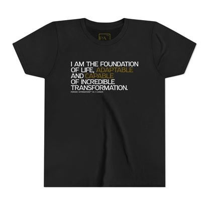 Periodic Affirmations™ Youth T-Shirt (V2) Element 6 C Carbon