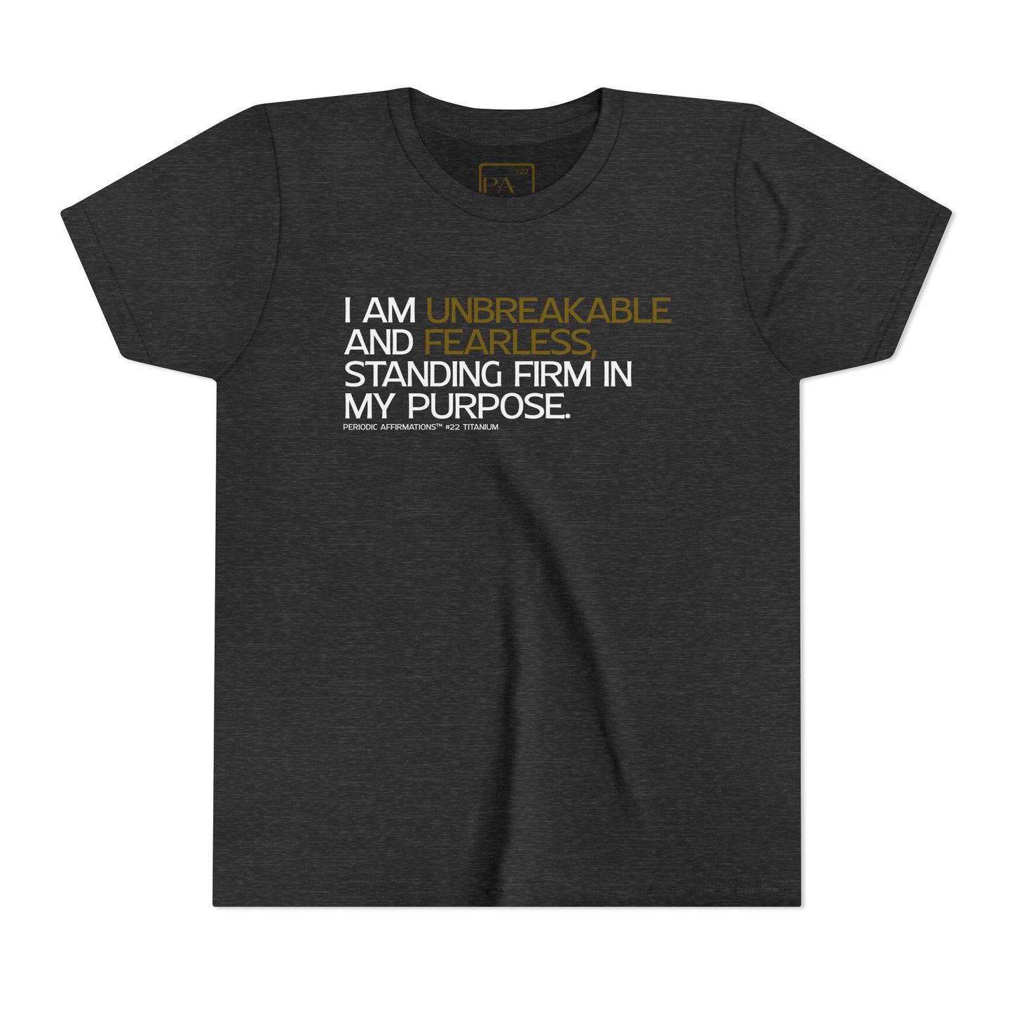Periodic Affirmations™ Youth T-Shirt (V2) Element 22 Ti Titanium