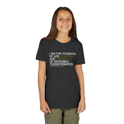 Periodic Affirmations™ Youth T-Shirt (V2) Element 6 C Carbon