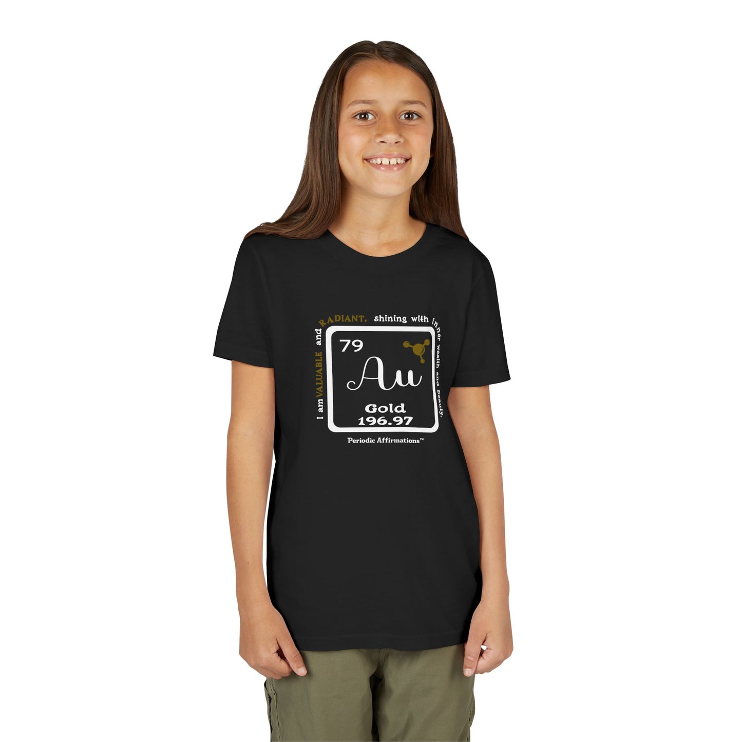 Periodic Affirmations™ Youth T-Shirt Element 79 Au Gold