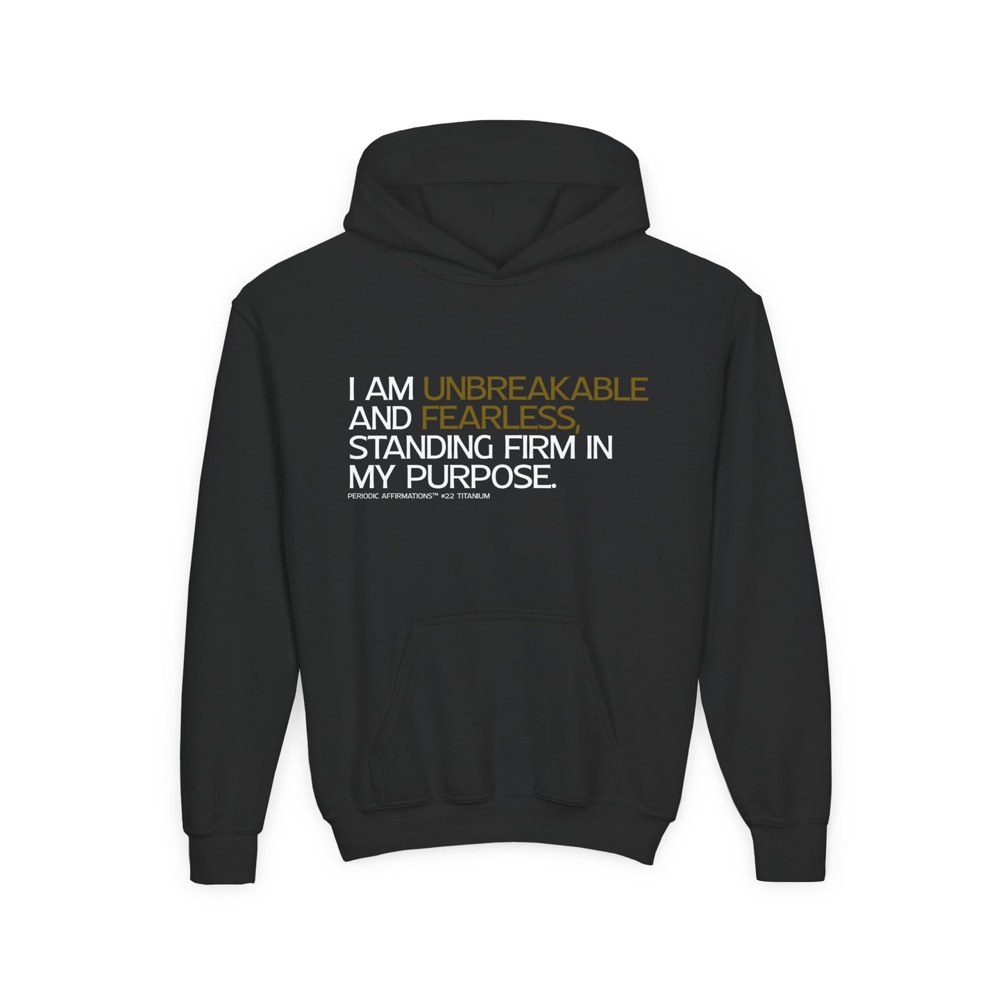 Periodic Affirmations™ Youth Hoodie (V2) Element 22 Ti Titanium