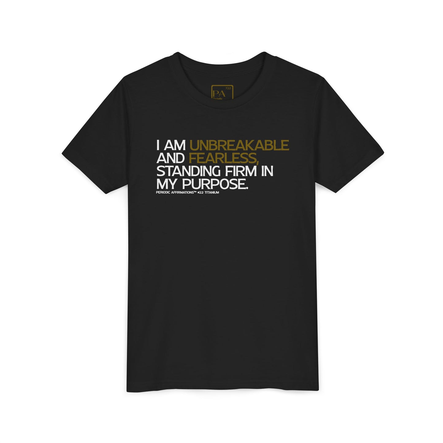 Periodic Affirmations™ Youth T-Shirt (V2) Element 22 Ti Titanium