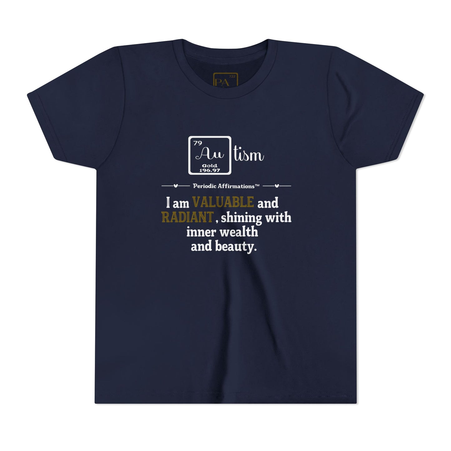 Gold (Au) Youth Autism Awareness T-Shirt
