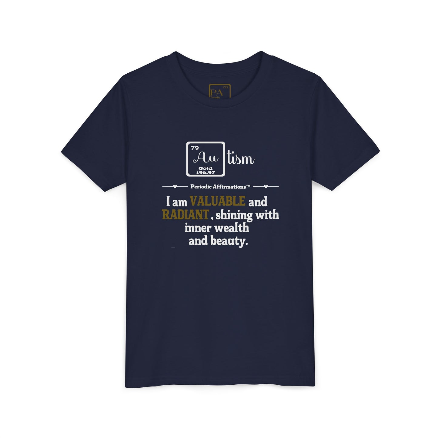 Gold (Au) Youth Autism Awareness T-Shirt