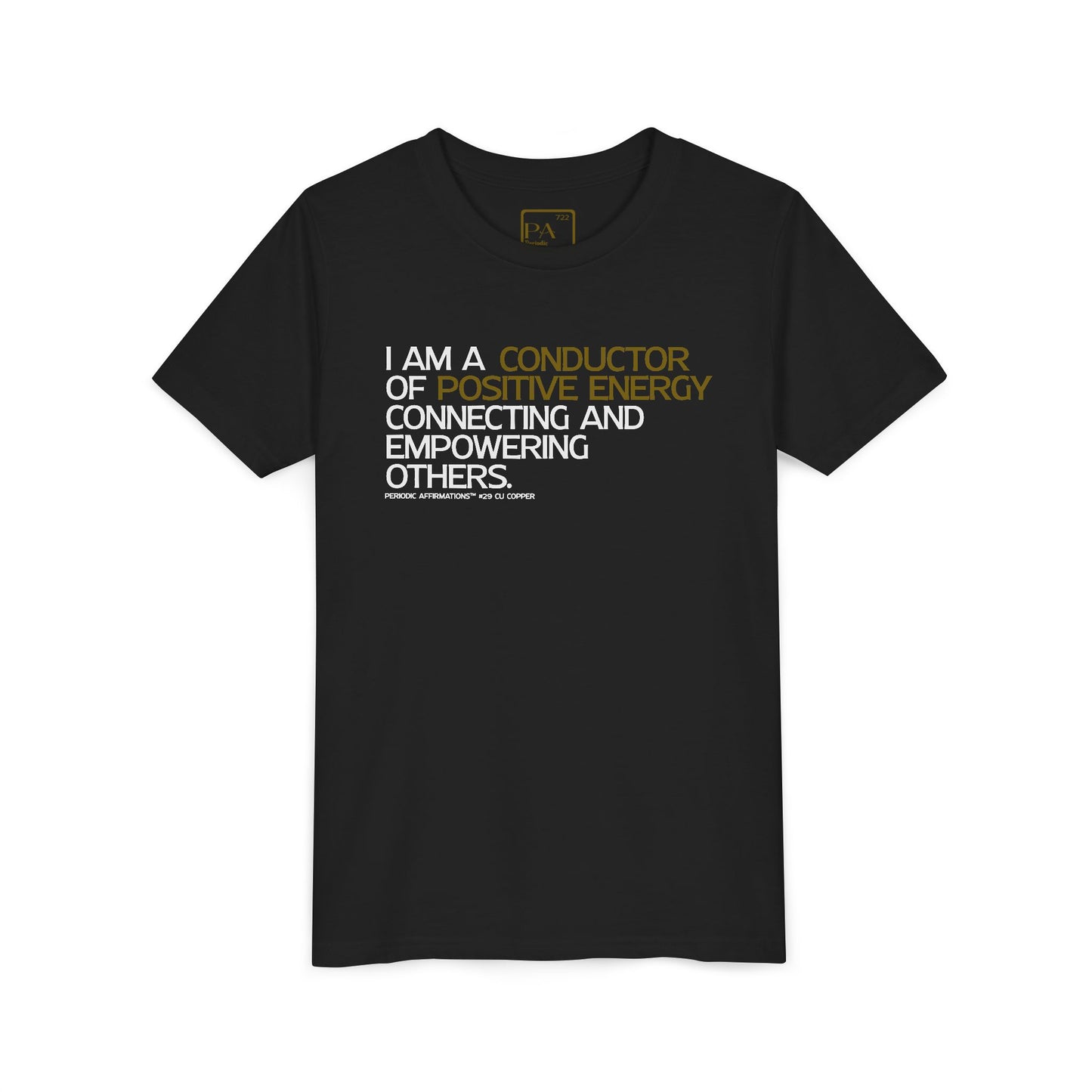 Periodic Affirmations™ Youth T-Shirt (V2) Element 29 Cu Copper
