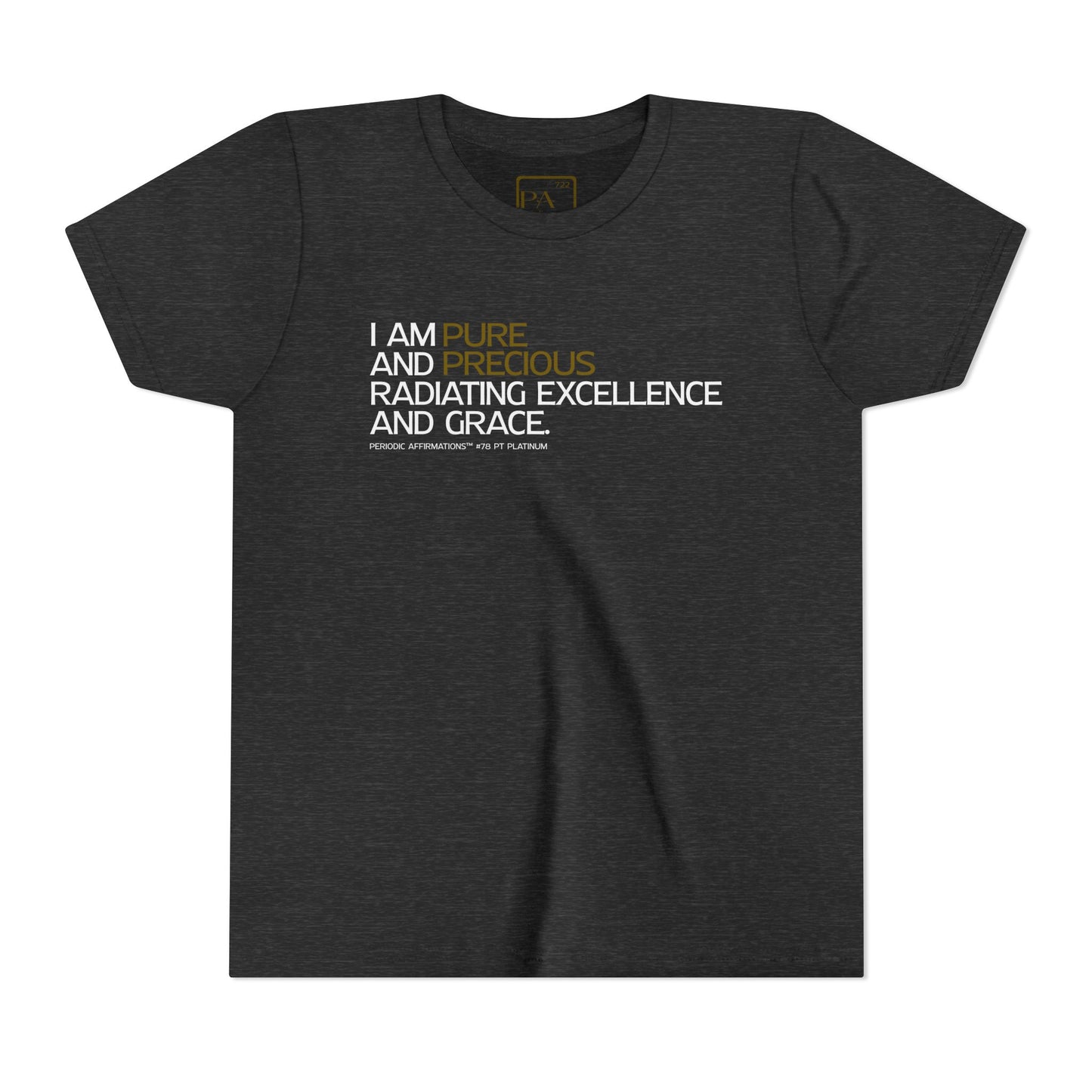 Periodic Affirmations™ Youth T-Shirt (V2) Element 78 Pt Platinum